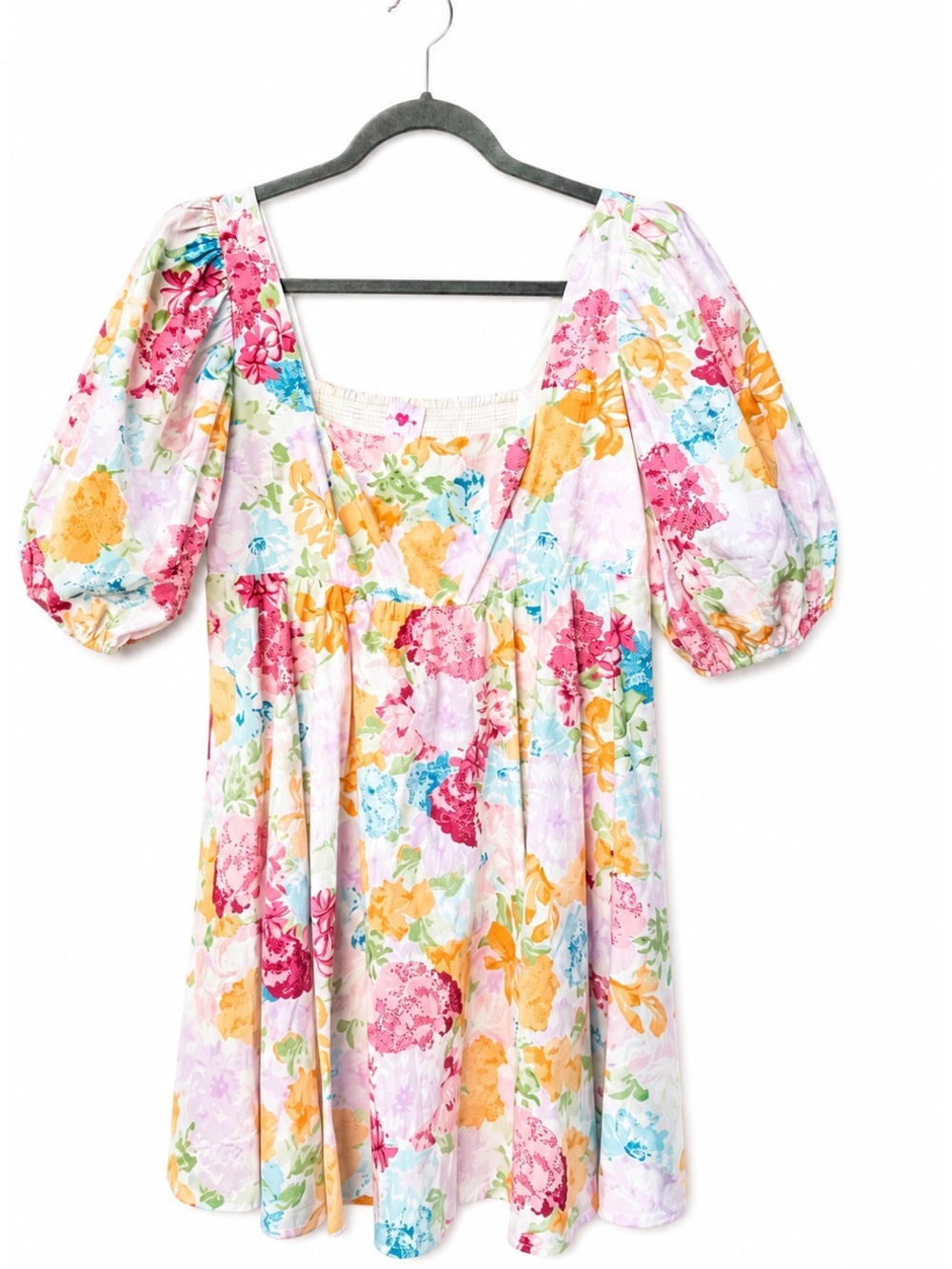 Buddy Love Puff Sleeve Mini Dress Floral Beachy Summer Feminine Romantic M